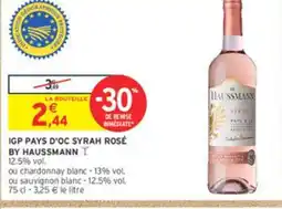 Intermarché BY HAUSSMANN Igp pays d'oc syrah rosé offre