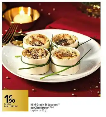 Carrefour Mini-gratin St Jacques Au Cidre Breton offre