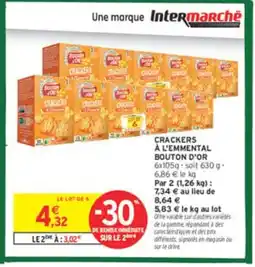 Intermarché BOUTON D'OR Crackers à l'emmental offre