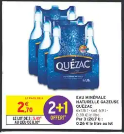 Intermarché QUÉZAC Eau minérale naturelle gazeuse offre