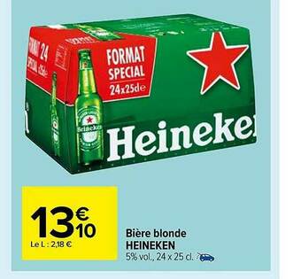 Carrefour Market Bière Blonde Heineken offre