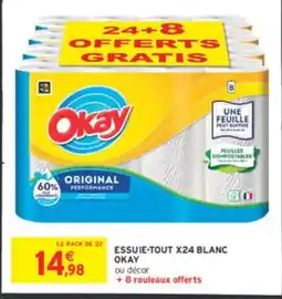 Intermarché OKAY Essuie-tout x24 blanc offre