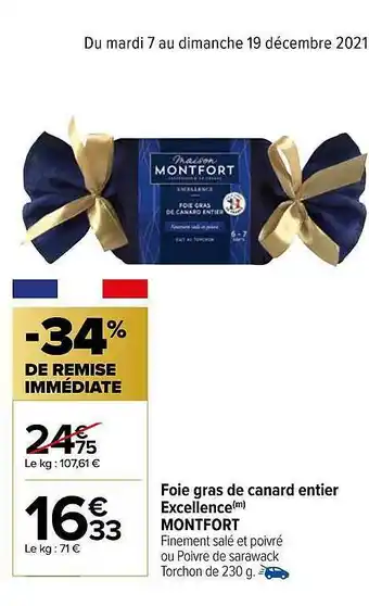 Carrefour Market Foie Gras De Canard Entier Excellence offre