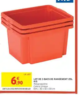 Intermarché Lot de 3 bacs de rangement offre