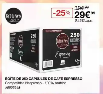 Costco Boîte De 250 Capsules De Café Espresso offre