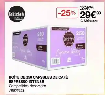 Costco Boîte De 250 Capsules De Café Espresso Intense offre