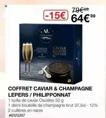 Costco Coffret Caviar & Champagne Lepers - Philipponnat offre