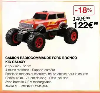 Costco Camion Radiocommandé Ford Bronco Kid Galaxy offre