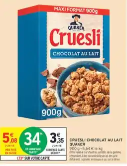 Intermarché QUAKER Cruesli chocolat au lait offre