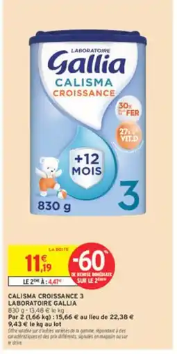 Intermarché LABORATOIRE GALLIA Calisma croissance 3 offre