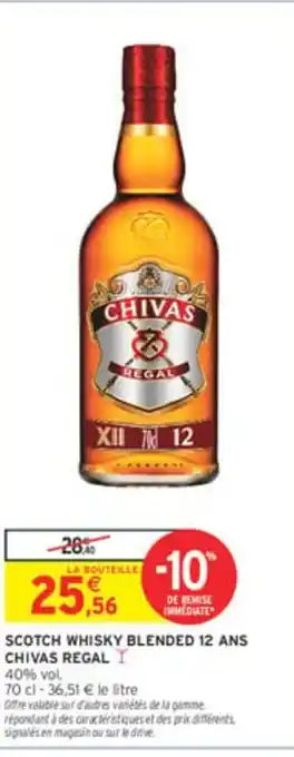 Intermarché CHIVAS REGAL Scotch whisky blended 12 ans offre