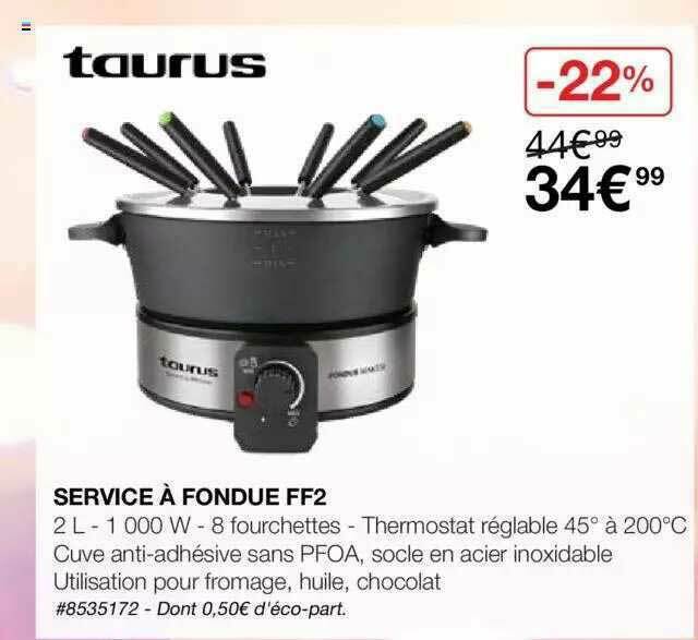 Promo Service à Fondue Ff2 Taurus chez Costco
