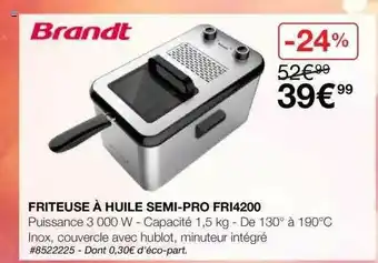 Costco Friteuse à Huile Semi-pro Fri4200 Brandt offre