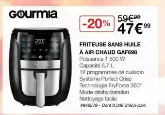 Costco Friteuse Sans Huile à Air Chaud Gourmia offre