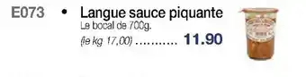 Croque Gel Langue sauce piquante offre