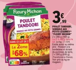 E.Leclerc Poulet tandoori semoule aux petits légumes fleury michon offre