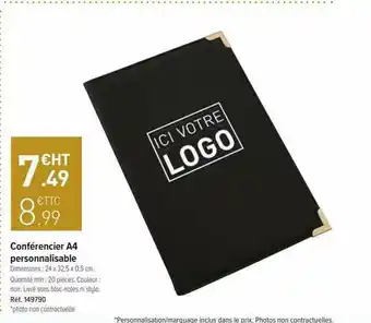 Conférencier A4 Personnalisable