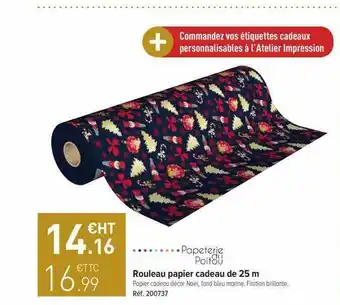 Top Office Rouleau Papier Cadeau De 25 M Papeterie Poitou offre