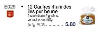 12 Gaufres rhum des îles pur beurre