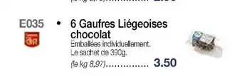 6 Gaufres Liégeoises chocolat