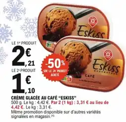 E.Leclerc Crème glacée au café eskiss offre