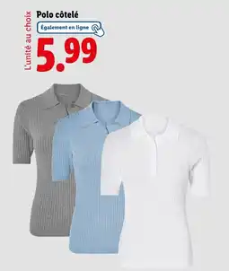 Lidl Polo côtelé offre