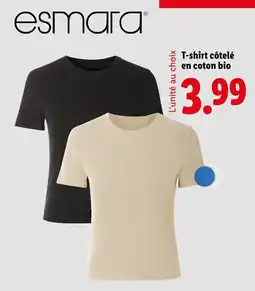 Lidl ESMARA T-shirt côtelé en coton bio offre