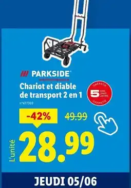 Lidl PARKSIDE Chariot et diable de transport 2 en 1 offre