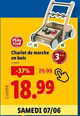 Lidl PLAYTIVE Chariot de marche en bois offre