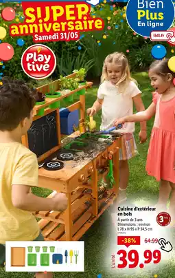 Lidl PLAYTIVE Cuisine d'extérieur en bois offre