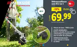 Lidl PARKSIDE Débroussailleuse sans fil 2-en-1 offre