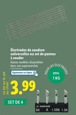 Lidl Électrodes de soudure universelles ou set de pannes à souder offre