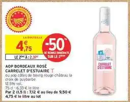 Intermarché AOP Bordeaux Rosé 'Carrelet d'Estuaire' offre