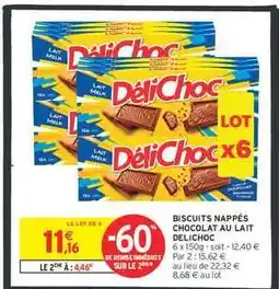 Intermarché BISCUITS NAPPÉS CHOCOLAT AU LAIT DELICCHOC offre