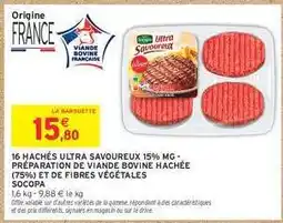 Intermarché 16 HACHÉS ULTRA SAVOUREUX 15% MG offre
