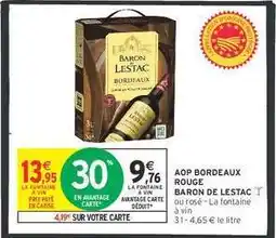 Intermarché Contact AOP Bordeaux Rouge 'Baron de Lestac' offre