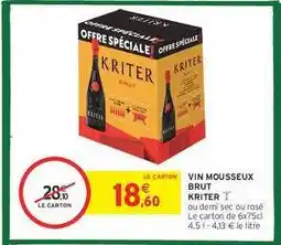 Intermarché Contact VIN MOUSSEUX BRUT KRITER offre