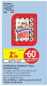 Intermarché Contact APÉRIVRAIS FROMAGE FRAIS SAVEUR ITALIE offre