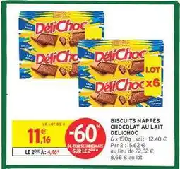 Intermarché Contact Biscuits nappés chocolat au lait Délichoc offre