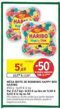 Intermarché Contact MÉGA BOITE DE BONBONS HAPPY BOX HARIBO offre