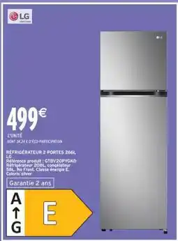 Intermarché Hyper Réfrigérateur 2 Portes 266L LG offre