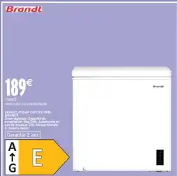 Intermarché Hyper Congélateur Coffre 198L Brandt offre