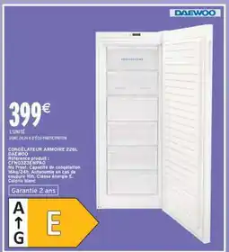 Intermarché Hyper Congélateur Armoire 226L Daewoo offre