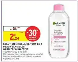 Intermarché Hyper Solution Micellaire Tout en 1 Peaux Sensibles Garnier SkinActive offre