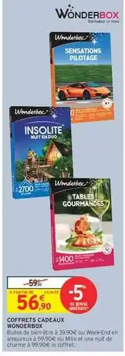 Intermarché Hyper Coffrets Cadeaux Wonderbox offre