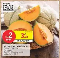 Intermarché Hyper MELON CHARENTAIS JAUNE offre