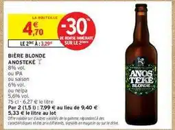 Intermarché Hyper Bière blonde ANOSTEKÉ offre