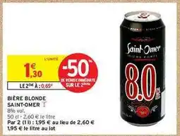 Intermarché Hyper Bière Blonde Saint-Omer offre