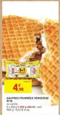 Intermarché Hyper Gaufres Fourrées Vergeoise 'RITA' offre