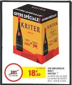 Intermarché Hyper VIN MOUSSEUX BRUT KRITER offre